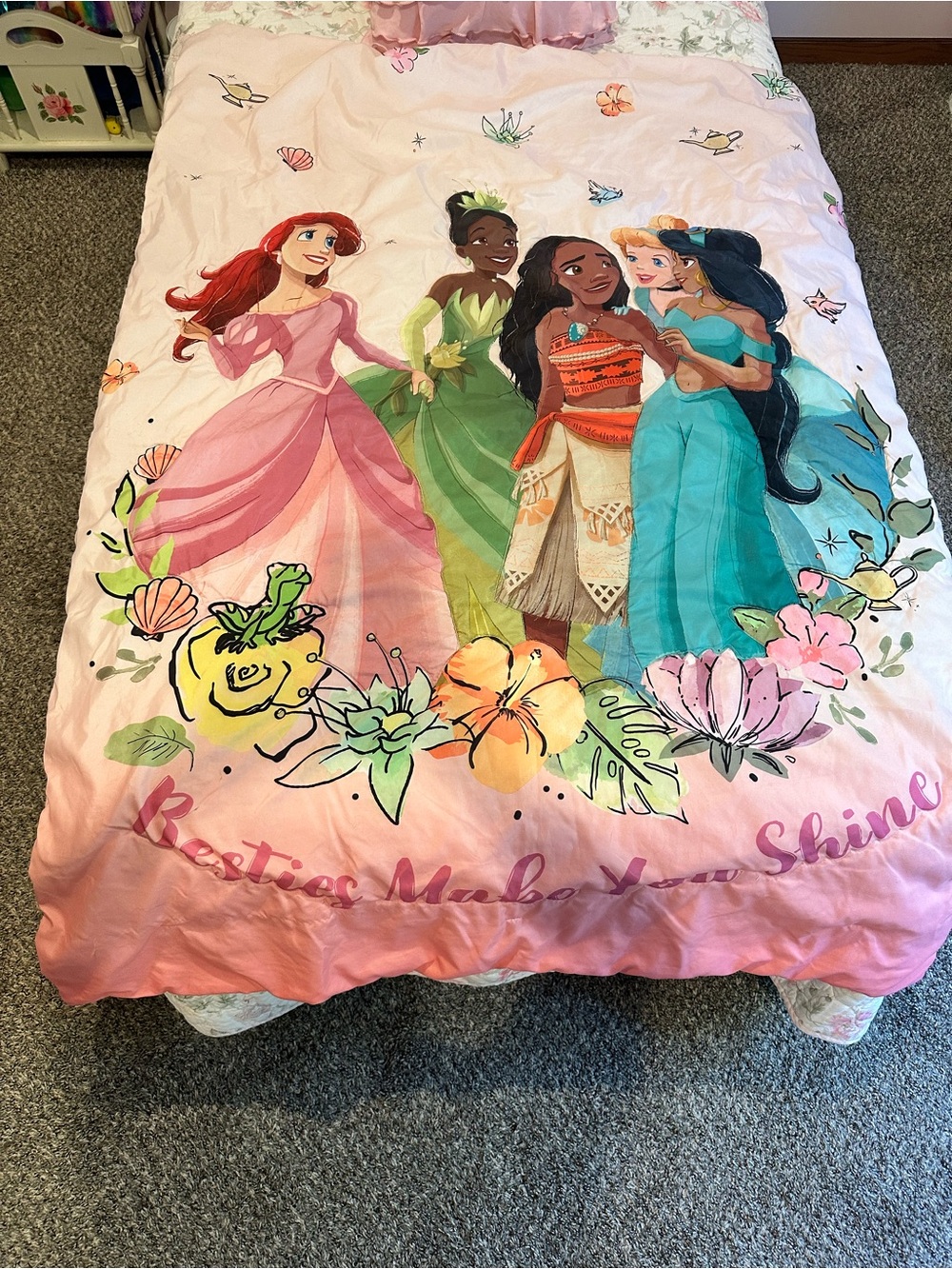 Disney Princess Toddler Bedding Set - Reversible Comforter and Fitted Sheet